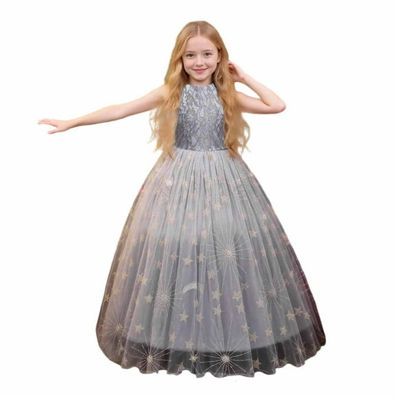 Jamsmile Toddler Girls Dress Sleeveless Formal Performance Lace Long Princess Dresses Childrens Girl Pageant Gowns Dress