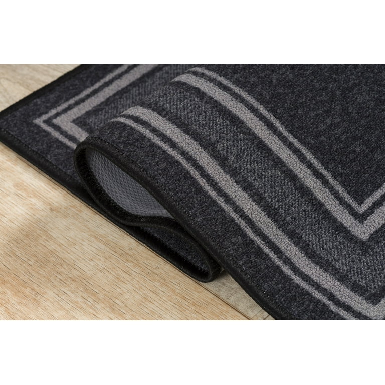 Bordered Non-Skid Low Profile Pile Rubber Backing Kitchen Area Rugs Be –  Modern Rugs and Decor
