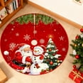 thumbnail image 5 of YIFUNIN 90cm Christmas Tree Skirt Red Xmas Tree Ornaments, Soft Plush Christmas Tree Mat with Snowy Pattern for Holiday Party Decorations, 5 of 5