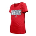 thumbnail image 4 of Girls Youth New Era Red Washington Nationals Flip Sequin Team V-Neck T-Shirt, 4 of 4