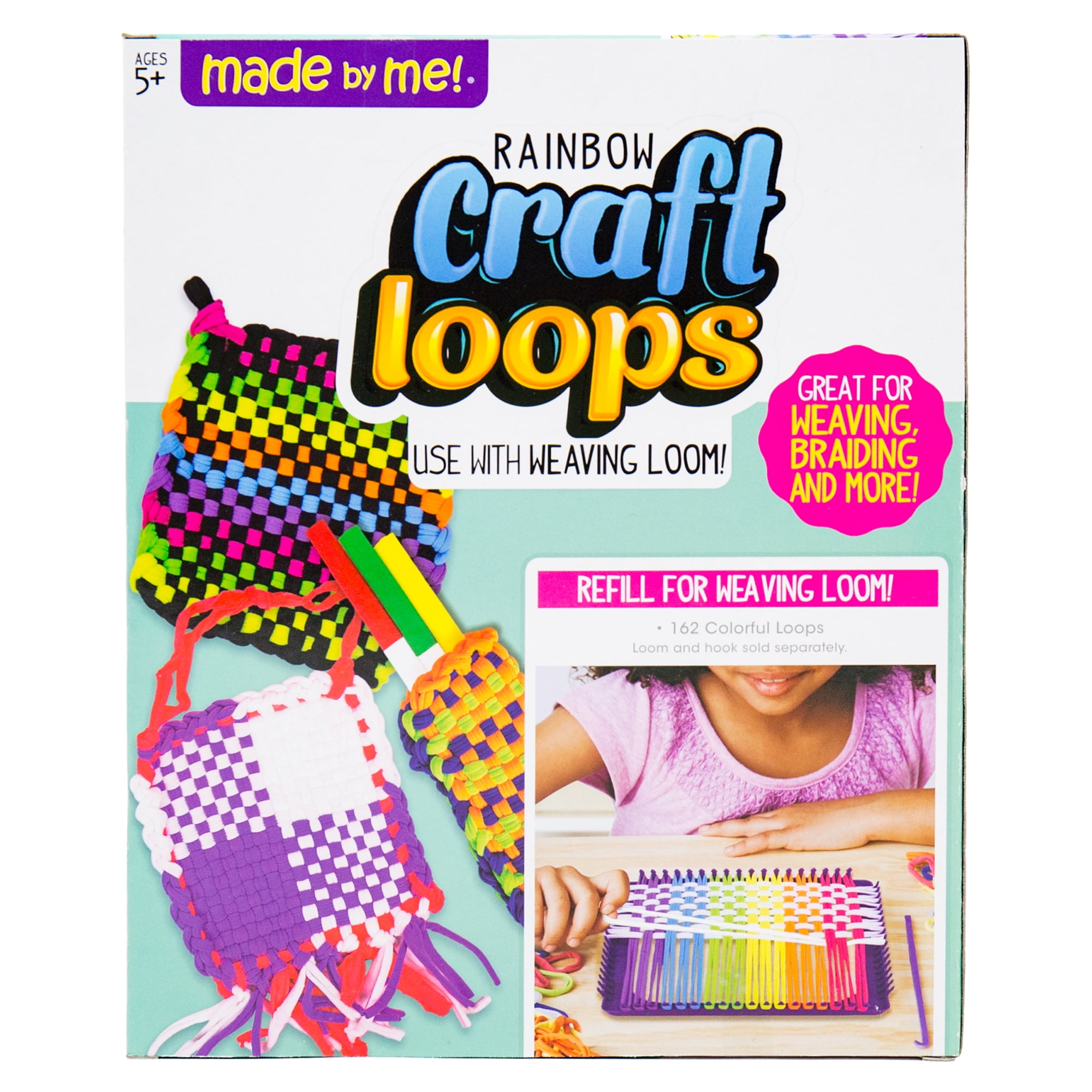 Multicolored 2020 Version Made By Me Craft Loops Refill by Horizon Group USA Includes 3.5 Oz of Weaving Loom Loops in 7 Vibrant Colors 