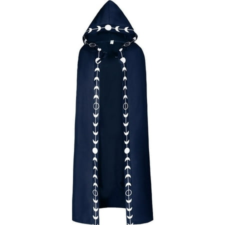 

Mens Halloween Costume Solid Hooded Robe Gothic Drawstring Cape Cosplay Steampunk Long Sleeve Stage Outfit Cloak Fashion Lightweight Casual Sweatshirt