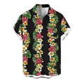 thumbnail image 4 of Erwazi Men's Hawaii Printed Cotton Linen Shirt Short Sleeve Collared Button Down Casual Shirt with Chest Pocket, 4 of 7
