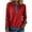 Red, variant on Otntypg Women's Waffle Knit Top with Denim Collar Cuffs Lightweight Half Button Front Long Sleeve Lapel Denim Patchwork Stitching Pullover Casual Office Outfits Hot Pink XL
