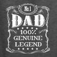 thumbnail image 5 of Wild Bobby, No. 1 Dad Genuine Legend Father's Day Mens Long Sleeve Shirt, Heather Black, Medium, 5 of 6