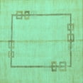 thumbnail image 1 of Ahgly Company Machine Washable Indoor Square Solid Turquoise Blue Modern Area Rugs, 7' Square, 1 of 4