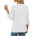 thumbnail image 4 of yievot Womens Tops 3/4 Sleeve Dressy Blouses V Neck Tunic Tops Casual Business Summer Shirts, 4 of 6