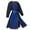 Blue, variant on Larp Cosplay Costume, Two Tone Medieval Outfit, Medieval Knight Tunic Surcoat, Long Sleeve Two Tone Split Hem Renaissance Knight Costume Robe With Belt, Multi Color Larp Warrior Cosplay Dress, Red L