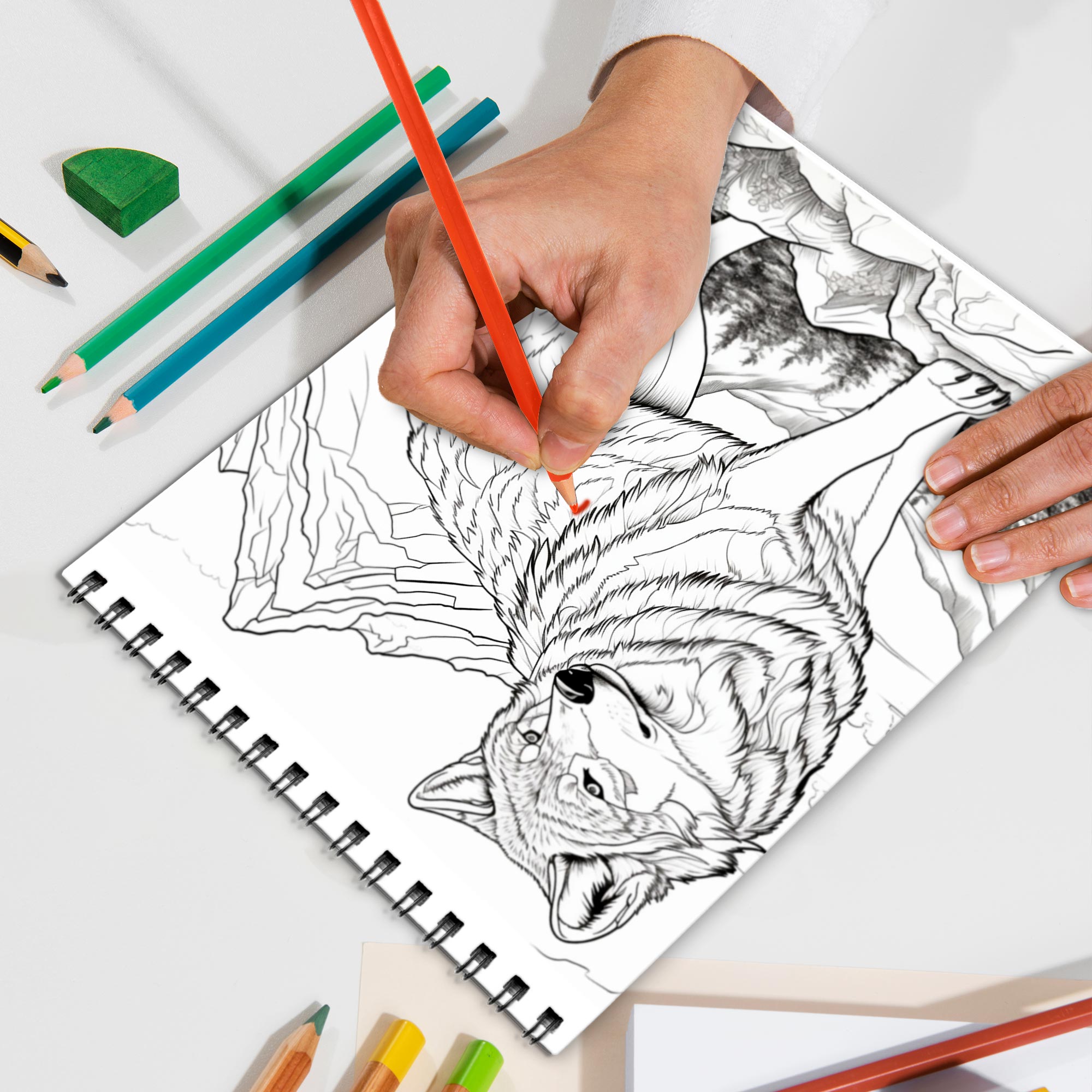 Netecom Happy Santa Coloring Book Spiral Bound for Adult, Premium Cover