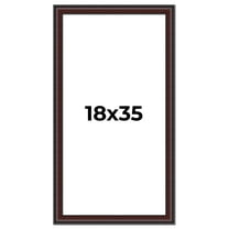 18x35 Frame Brown Round Mahogany Solid Wood Picture Frame | 1.625 Inch Moulding Width | with UV