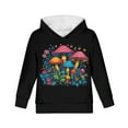 thumbnail image 6 of DISNIMO Flower Mushroom Hoodie Girls Pullover Hoodies Size 11-13 Boys Hooded Sweatshirts for Kids Hoodie Sweatshirt for Teens Graphic Sweatshirts with Hoodies Black Girls Streetwear Fashion Fall, 6 of 7