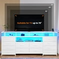 thumbnail image 2 of 12 Drawers TV Stand Dresser for 65/70 inch TV, Entertainment Center with LED Lights & Power Outlets, 63" Large LED TV Stand, TV Console for Bedroom, 2 of 18
