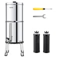 thumbnail image 1 of VEVOR 2.25G Gravity-fed Water Filter Countertop System Stainless Steel 2 Filters, 1 of 9