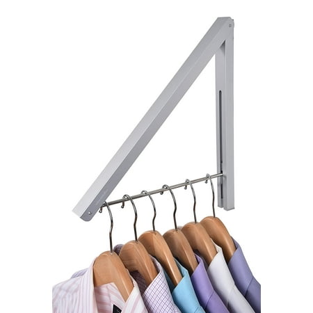 clothes hanger folding rack mounted laundry retractable aluminum installation easy retracting instahanger rod perfect decor modern natural
