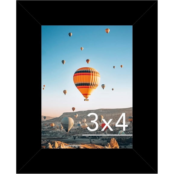 MingShop 3x4 Picture Frame Black for Tabletop or Wall, 3 x 4 Wall Gallery Poster Photo Frame with Shatter Resistant Plexiglass, Black