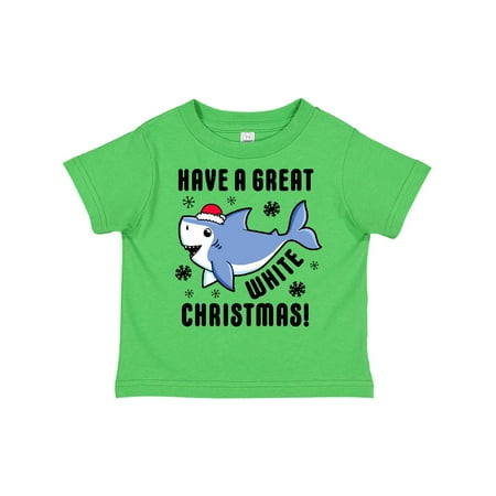 

Inktastic Have a Great White Christmas with Shark and Snowflakes Humor Parody Gift Toddler Boy or Toddler Girl T-Shirt