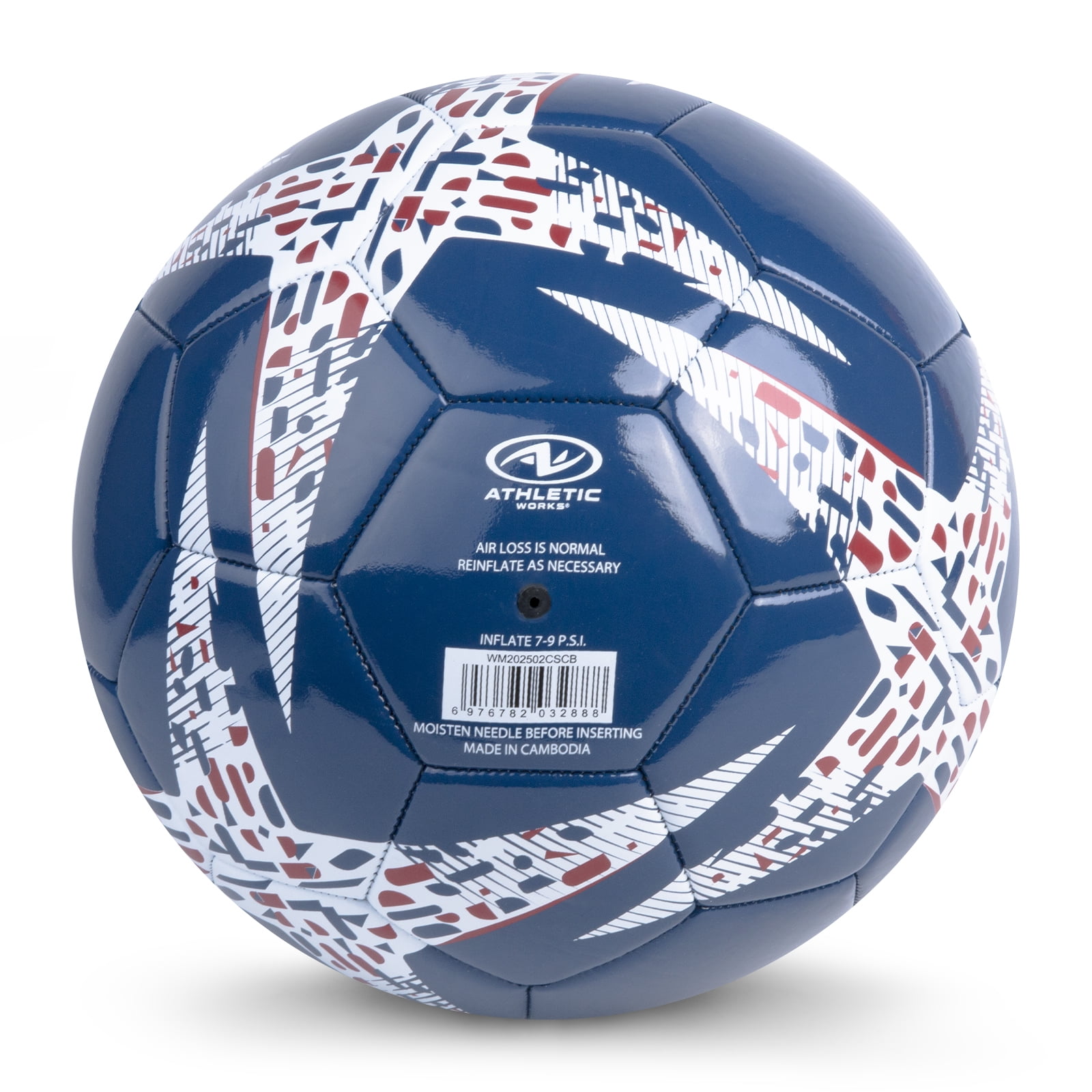(4 pack) Athletic Works Size 5 Red, White & Blue Soccer Ball