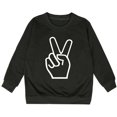 thumbnail image 2 of Girls Sweatshirt Childrens Fashion Letter Print Hoodless Sweatshirt Round Neck Long Sleeve Black 6-7 Years, 2 of 3