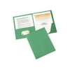 Two Pocket Folders with 3 Prong Fasteners, 25 Green Folders (47977)