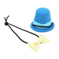 thumbnail image 1 of Sombrero de reptil y pajarita ajustable para animales pequeños, mini sombrero de copa, pajarita para reptiles, lagartos, hámster, sombrero azul y pajarita amarilla, 1 of 12