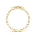 thumbnail image 2 of ANGARA Natural Classic Bezel-Set Ruby and Diamond Three Stone Ring in 14K Yellow Gold for Women (Size-3mm) | July Birthstone Jewelry for Her | Natural Ruby Rings, 2 of 8