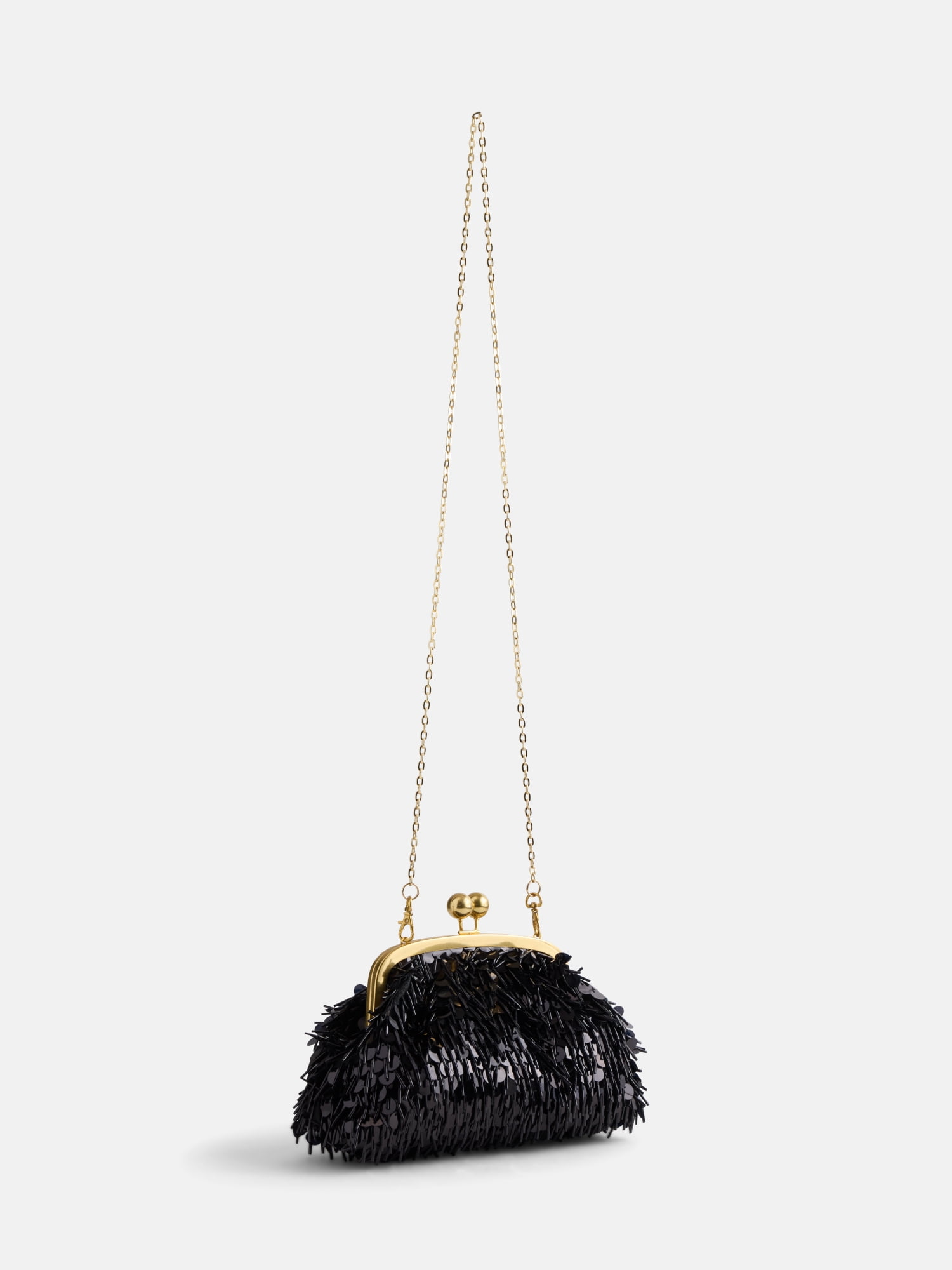 Free Assembly Women's Sequin Clutch, Black