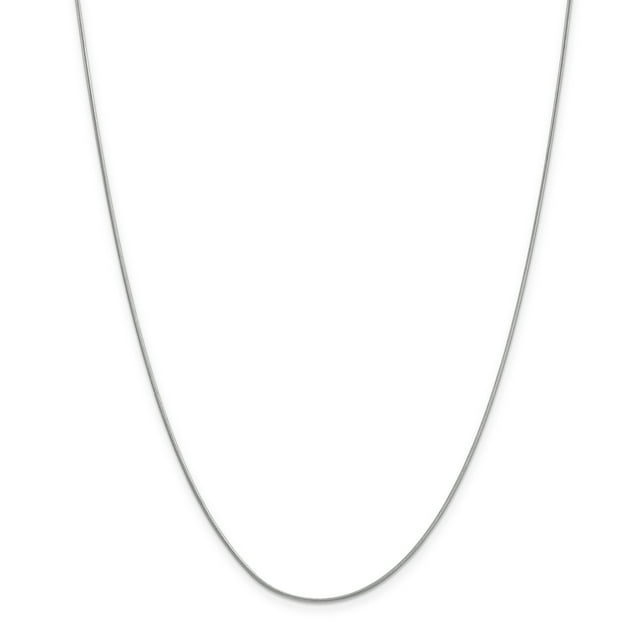 Collier Chaîne Serpent Oméga Cubetto Rond en Or Blanc 10k Pendentif Breloque 0,9 mm