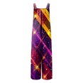 thumbnail image 6 of Fgvctg Mardi Gras Womens Jumpsuits Sleeveless Carnival Party Spaghetti Straps Overalls Fashion Wide Leg Pant Mask Print Bib Overalls Romper Sprimg Pant With Pockets Purple Pink M, 6 of 6