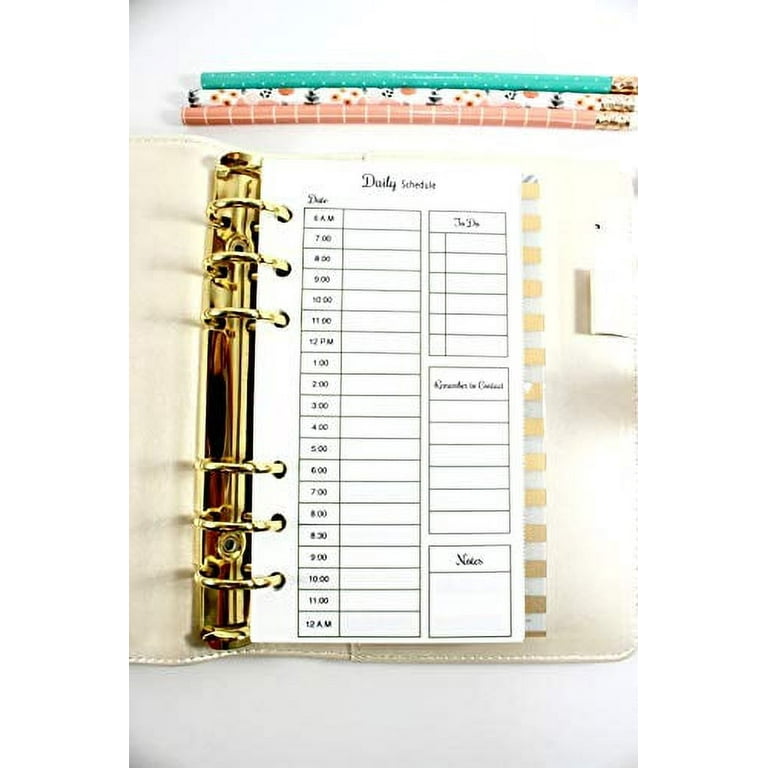  Undated Weekly Planner Inserts fits Personal Size Ring