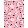 thumbnail image 3 of Pig Blanket 60"X80"Pink Animal Soft Warm Blank Gifts Flannel Fleece Throw Blanket Soft for Girls Boys Adults Lightweight Warm Cute Pig Blanket for Bed, 3 of 6