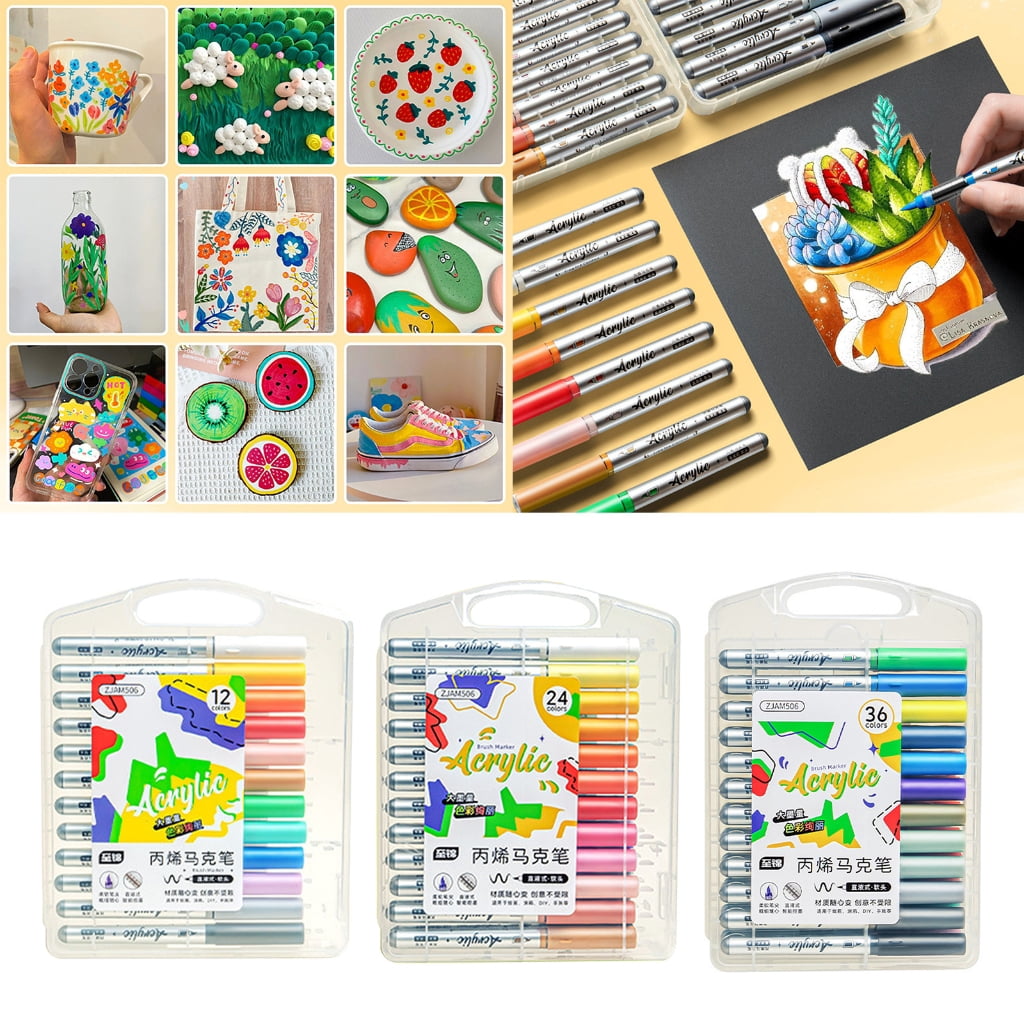 Jesscasday Acrylic Marker for Drawing on Paper Stone Rock Canvas Wood Glass Cardmaking