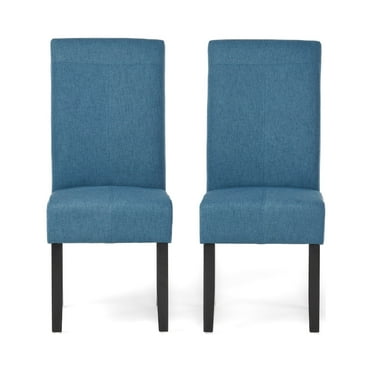 Noble House Peggy Contemporary Fabric Dining Chair, Set of 2, Blue