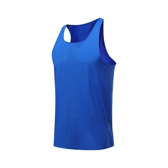 USNSM Men's Mesh Tank Top Quick Dry Summer Workout Muscle Sleeveless Shirts for Swim Beach Bodybuilding Blue XXXL