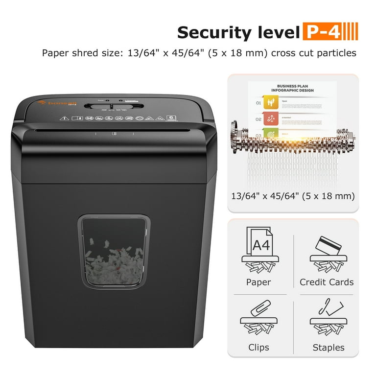 Bonsaii 6-Sheet Cross Cut Paper Shredder with 3.4 Gallon Bonsaii 6-Sheet Cross Cut Paper Shredder with 3.4 Gallon
