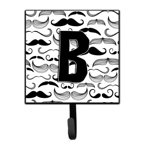 Letter B Moustache Initial Leash or Key Holder