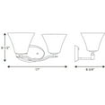 thumbnail image 3 of Bravo Collection Two-Light Brushed Nickel Etched Glass Modern Bath Vanity Light, 3 of 4