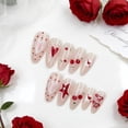 thumbnail image 2 of Uñas postizas press on GJJBQTT San Valentín 24 piezas corazón rojo, 2 of 7