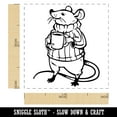 thumbnail image 2 of Proud Mouse in Sweater with Mug Self-Inking Rubber Stamp Ink Stamper - Fuchsia Ink - Small 1 Inch, 2 of 7