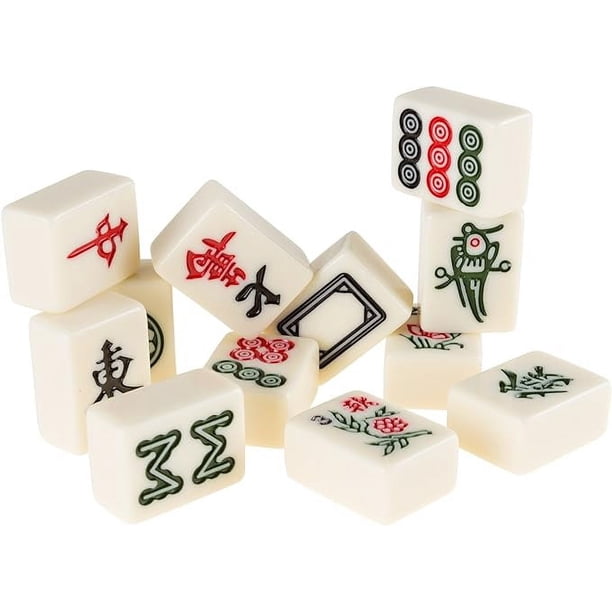 Draagbare Chinese Mini Mahjong Game Set Tegels Spel met Opbergdoos Activiteit Spel Tafel Spel Entertainment Bordspel for Thuis Reizen, Beige (Color : Pink