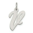 thumbnail image 1 of Sterling Silver Rhodium-plated Medium Script Initial V Charm, 1 of 3