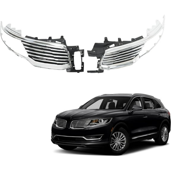 SHZAITOR Front Bumper Hood Grille Left Right Grill Chrome Assembly Replacement for 2016 2017 2018 MKX