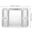 thumbnail image 2 of Shisuyan Assiette Compartiments Divisés en Acier Inoxydable Argent 1Ensemble 11X8.3X0.8In, 2 of 8
