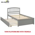 thumbnail image 5 of Bellemave Simple Style Twin Size Wood Platform Bed Frame Space Saving Twin Platform Bed with Trundle and Headboard, No Box Spring Needed, Gray, 5 of 11