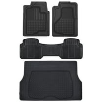 Motor Trend All Weather Semi-Custom Fit Heavy Duty Rubber Floor Mats for Auto Car Truck Van SUV (2 Front, 1 Rear Mat & Trunk Cargo Liner)