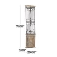 thumbnail image 4 of DecMode Brown Wood Distressed Door Inspired Panel Scroll Wall Decor with Black Metal Wire Details, 4 of 16