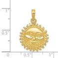 thumbnail image 4 of 14K Yellow Gold Charm Pendant Men'S 24 mm 17 Solid Polished 3-Dimensional Sun, 4 of 5