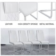 thumbnail image 6 of Holaki Modern Dining Chairs Set of 6, Upholstered Faux Leather Chair, Padded Seat Dining Chairs with Metal Silver-plated Legs Design for Kitchen, Living, Bedroom, Dining Room, White, 6 of 13