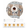 thumbnail image 6 of 15 Inch Round Placemats Set of 6, Texas Star Rustic Non Slip Heat Insulation PP Table Mats, Country Blue Berry Brown Wooden Plank Washable Place Mats for Kitchen Dining Party Table Decor, 6 of 7