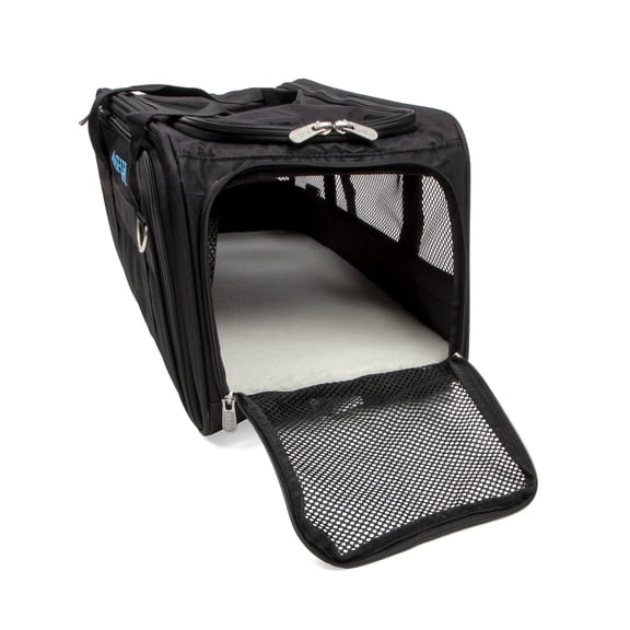Sherpa Expandable Travel Pet Carrier, Airline Approved & Guaranteed On Board, Black, Medium, 1 Count