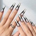 thumbnail image 4 of Fofosbeauty 24pcs Press on False Nails Coffin Fake Nails Black Fire, 4 of 8